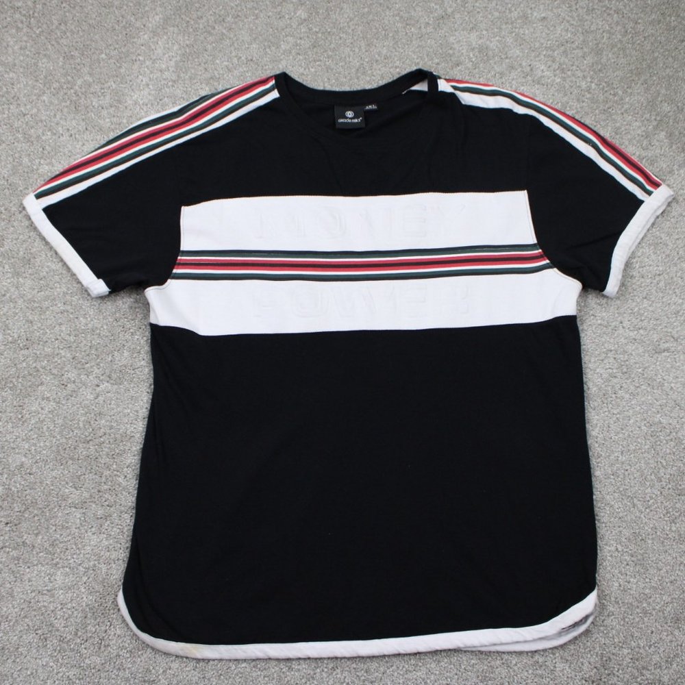 Akademiks Shirt Mens‎ 2XL XXL Black/White/Red Money-Power Short Sleeve Pullover